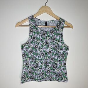 H&M - Divided | Green & White Floral Tank | Small